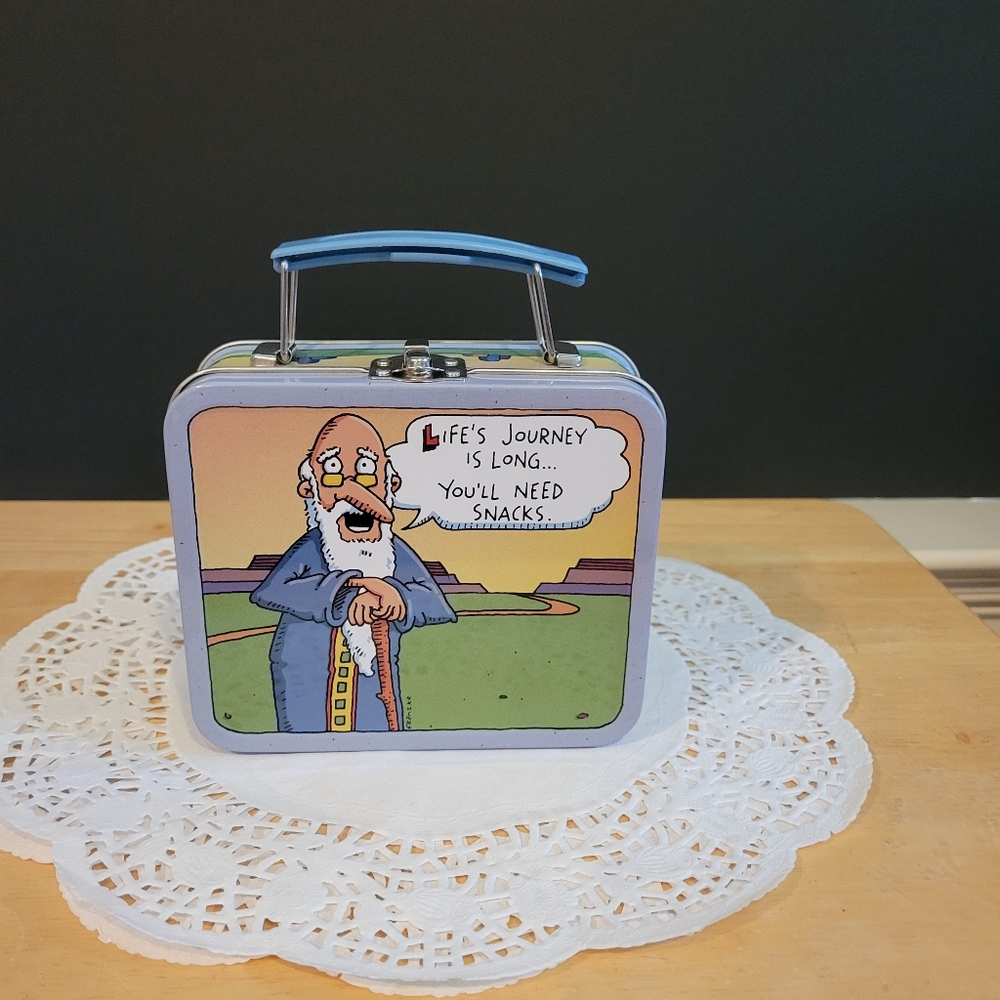 1993 SkyBox "The Simpsons" tin lunchbox featuring the character Jasper Beardsley